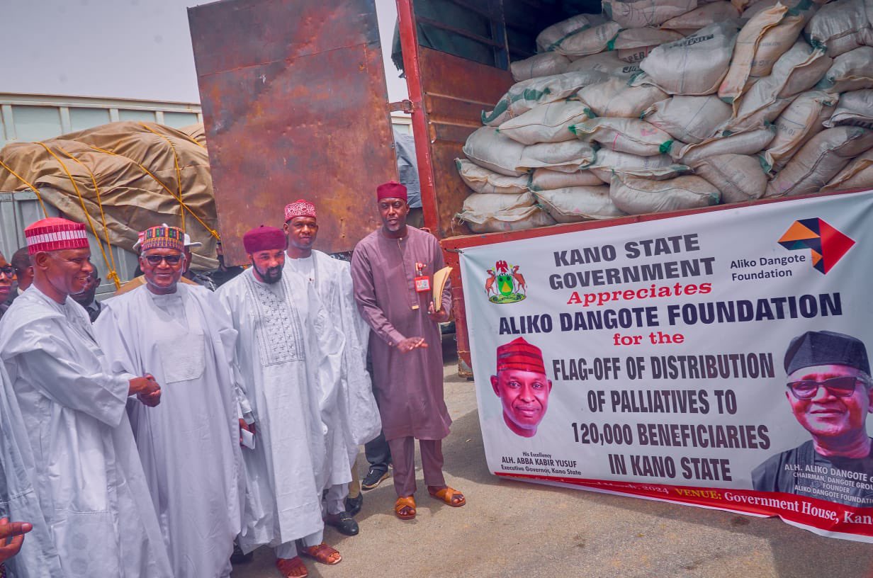 Dangote Allocates N115Bn for 774 LGAs, Provides 120,000 Bags of Rice in Kano